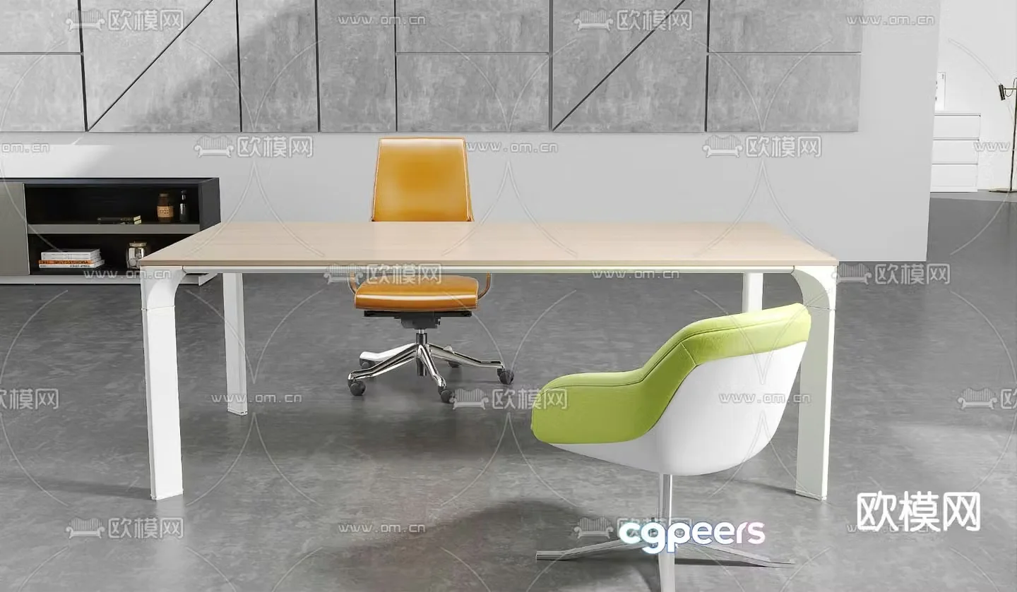 Small conference table negotiation table 3d model