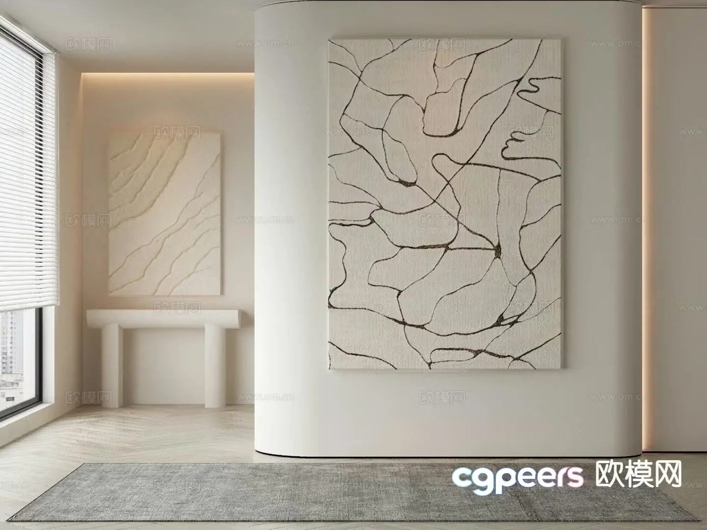Modern decorative painting abstract painting 3d model