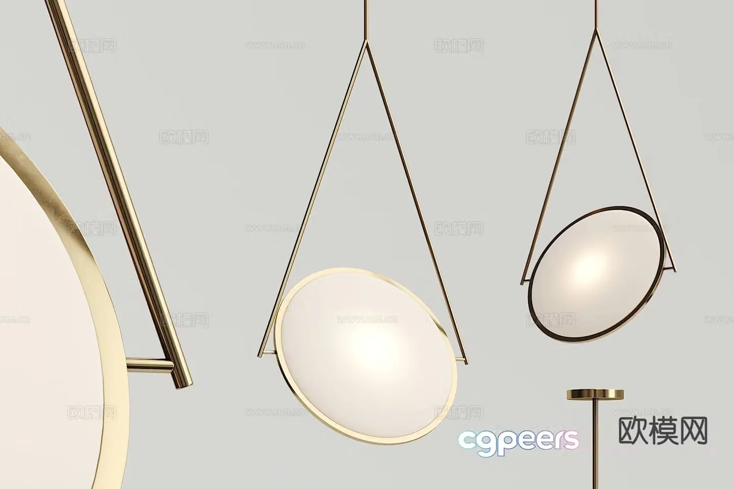 Modern geometric chandelier 3d model