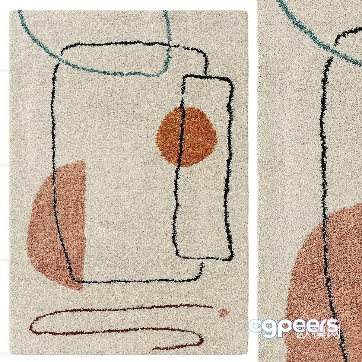 Fabric carpet blanket children’s carpet children’s house carpet abstract carpet style carpet folk 3d model
