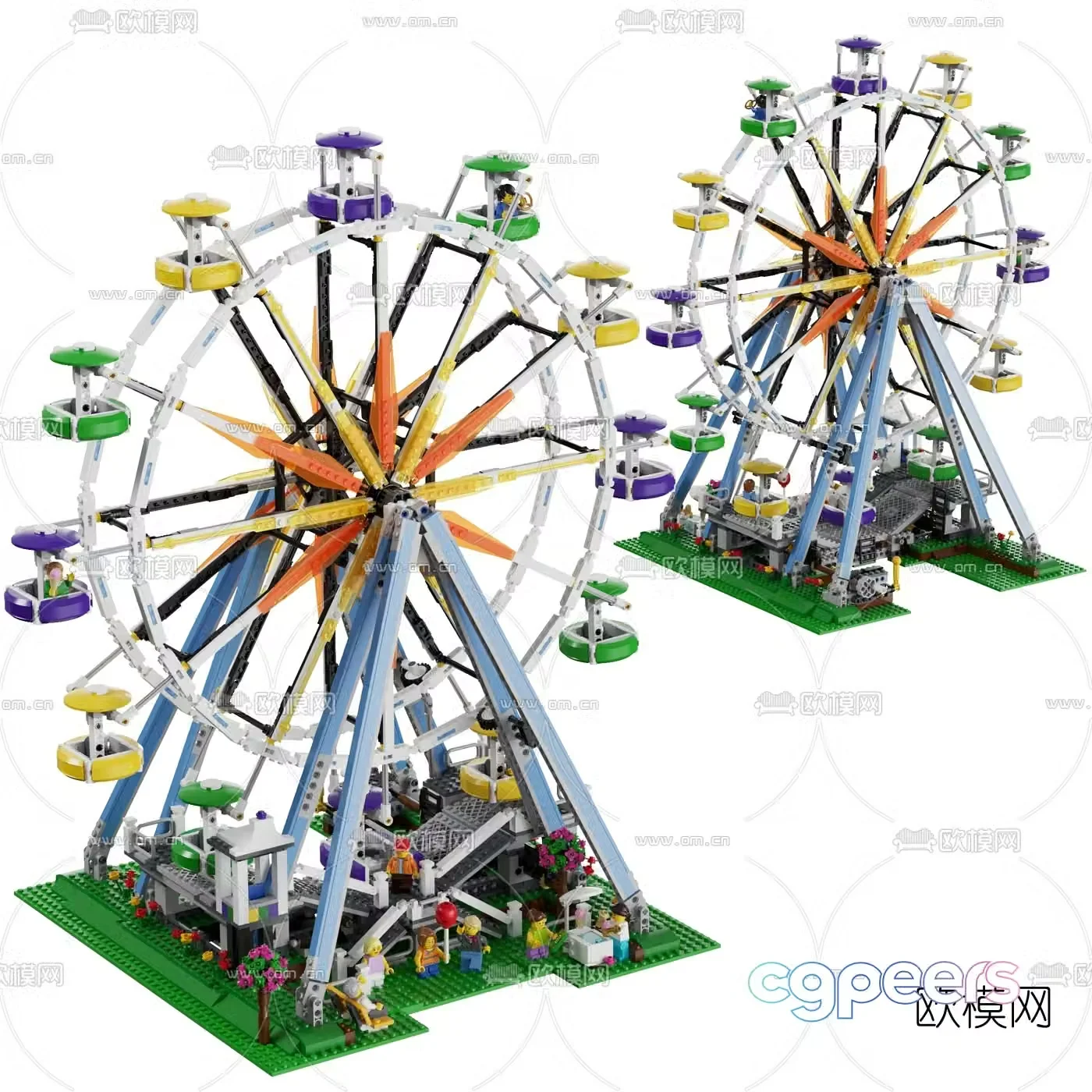 Modern ferris wheel toy 3d model