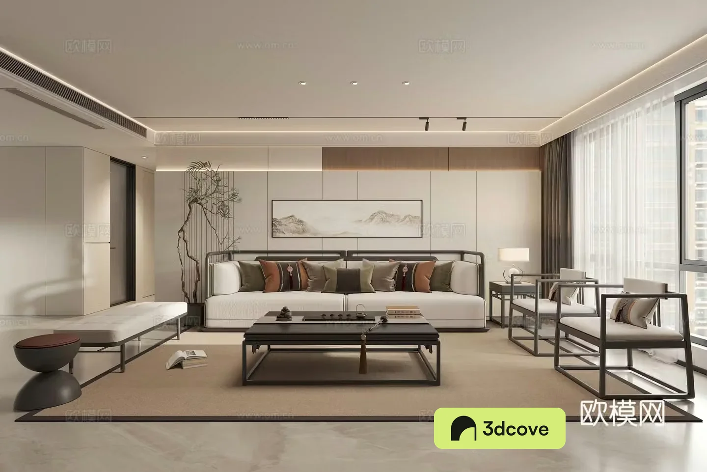 New Chinese Zen Living Room