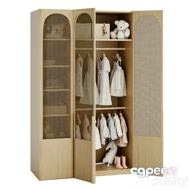 3ds Max Free – Wardrobe with filling for a child’s girl