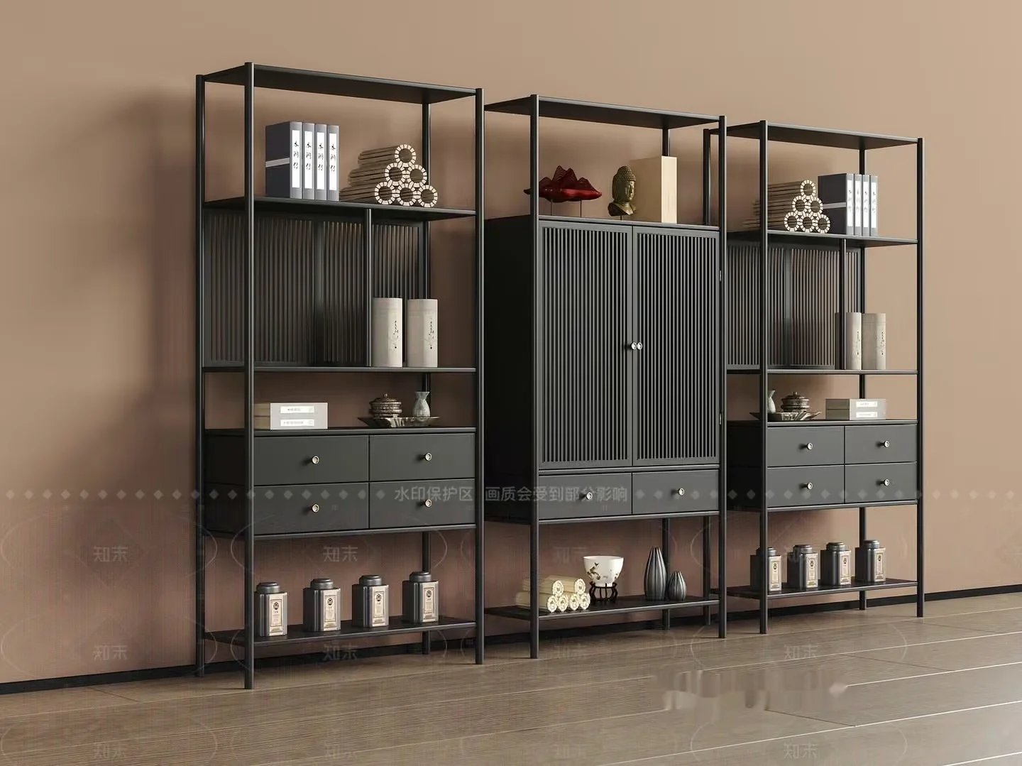 Modern Shelving Unit 3D Model – 19728 – CORONA Render