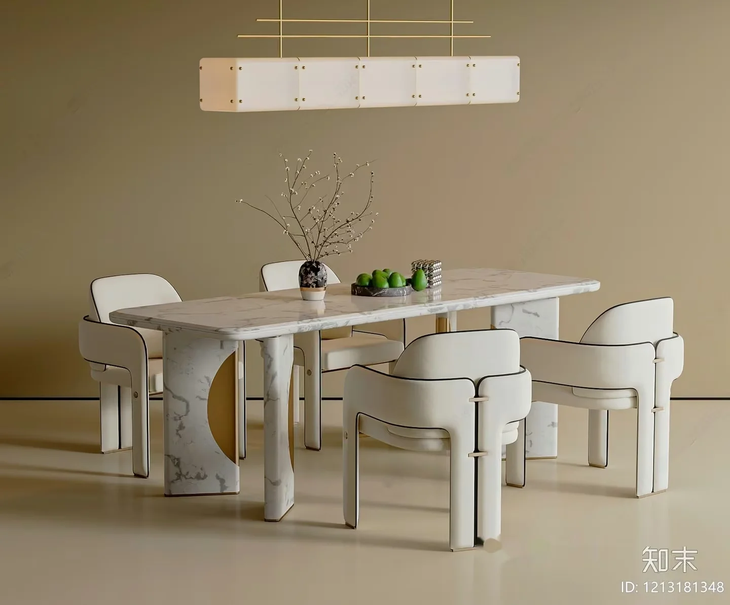 Modern Dining Table 3D Model – 7170 – VRAY Render