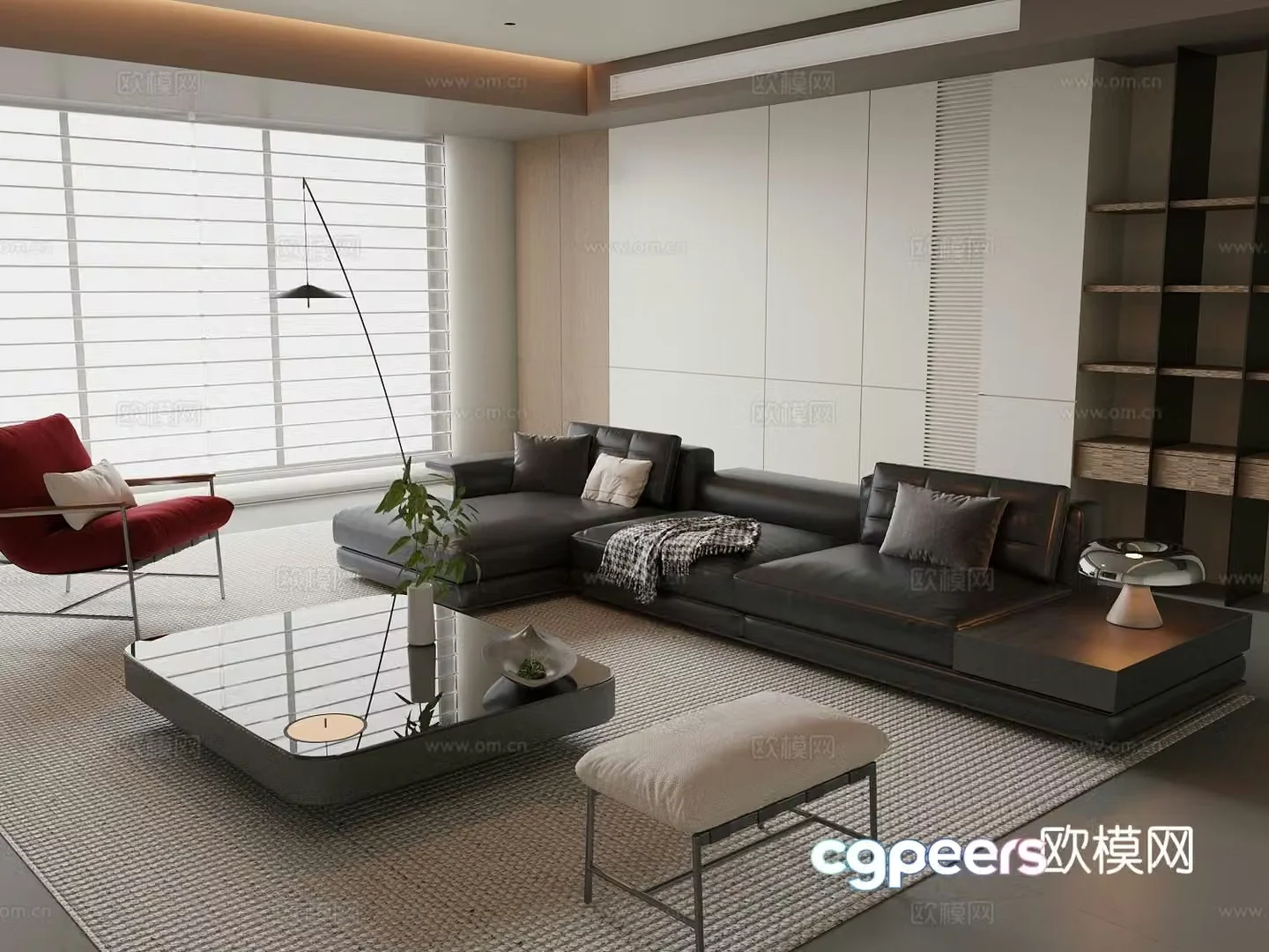 Italian sectional sofa 3d model