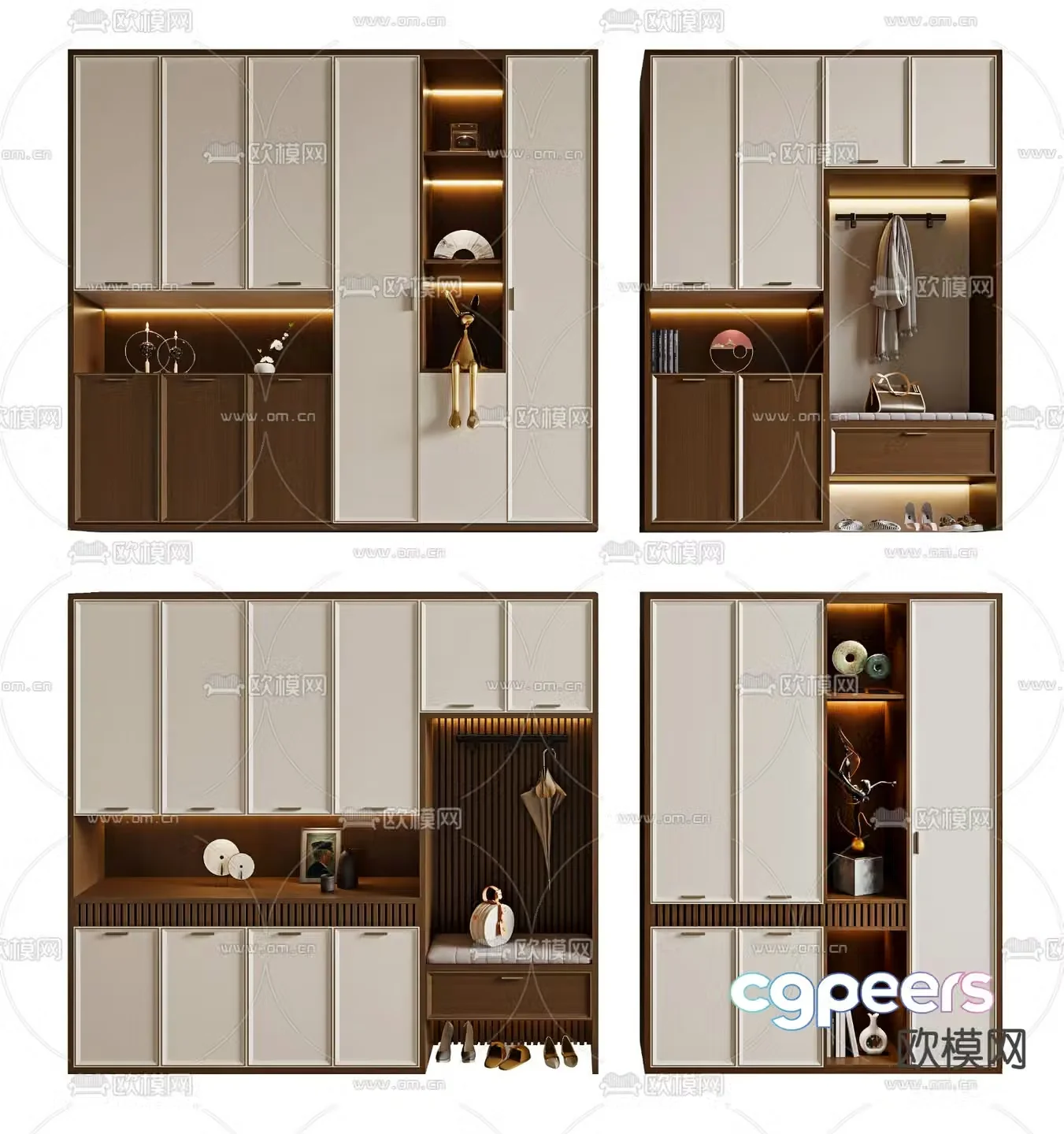Middle-aged shoe cabinet shoe replacement stool 3D model