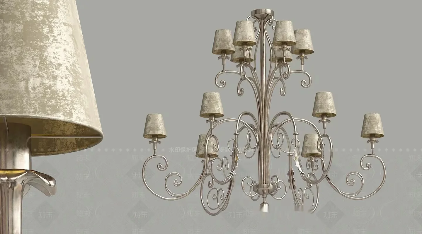 A Chandelier 3D Model – 1110 – VRAY Render
