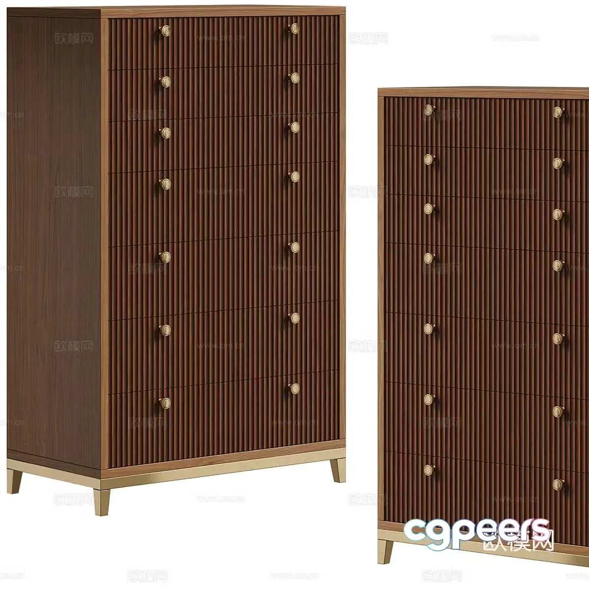 Italian style chest of drawers 3d model