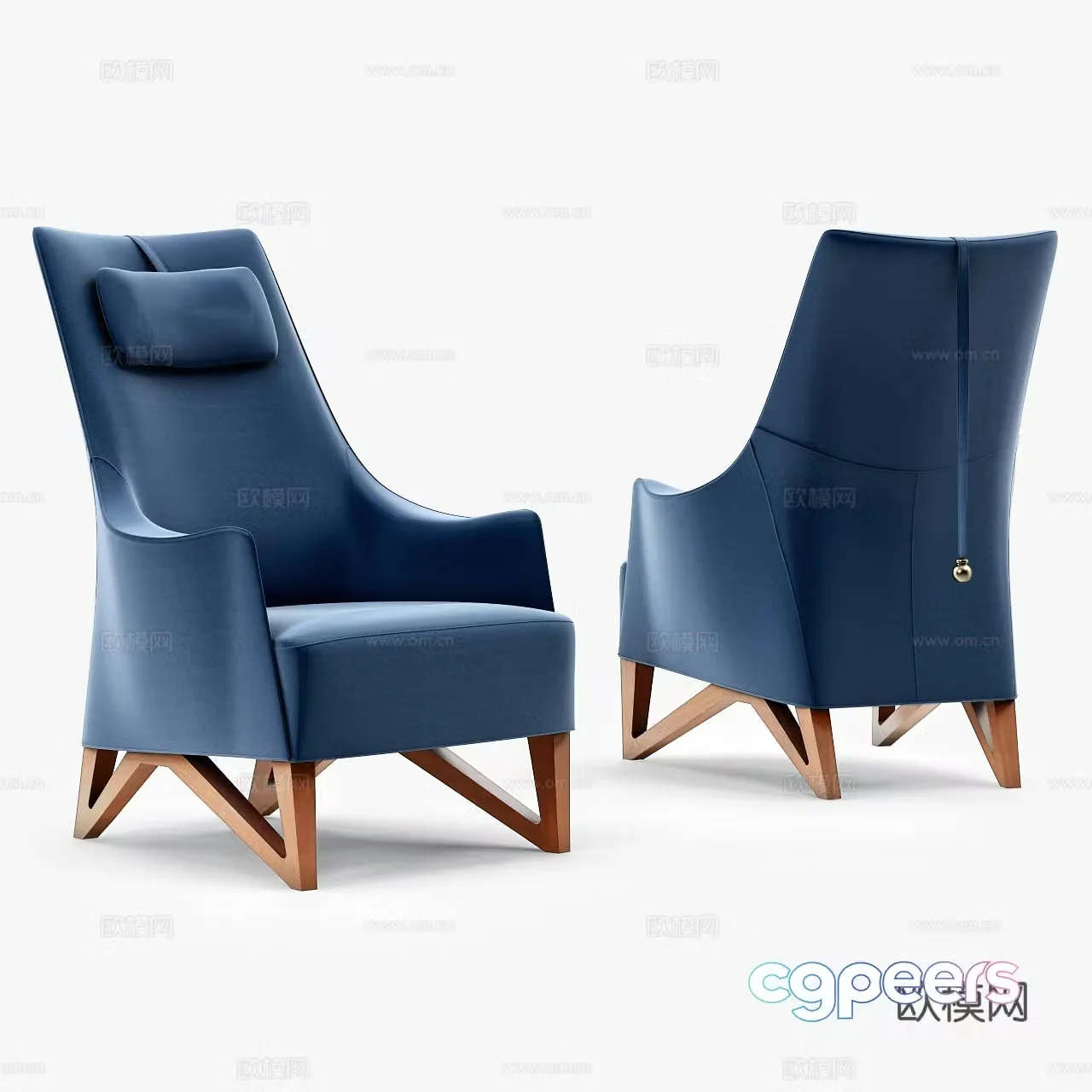 Simple European leisure chair cloth chair book chair single chair 3d model