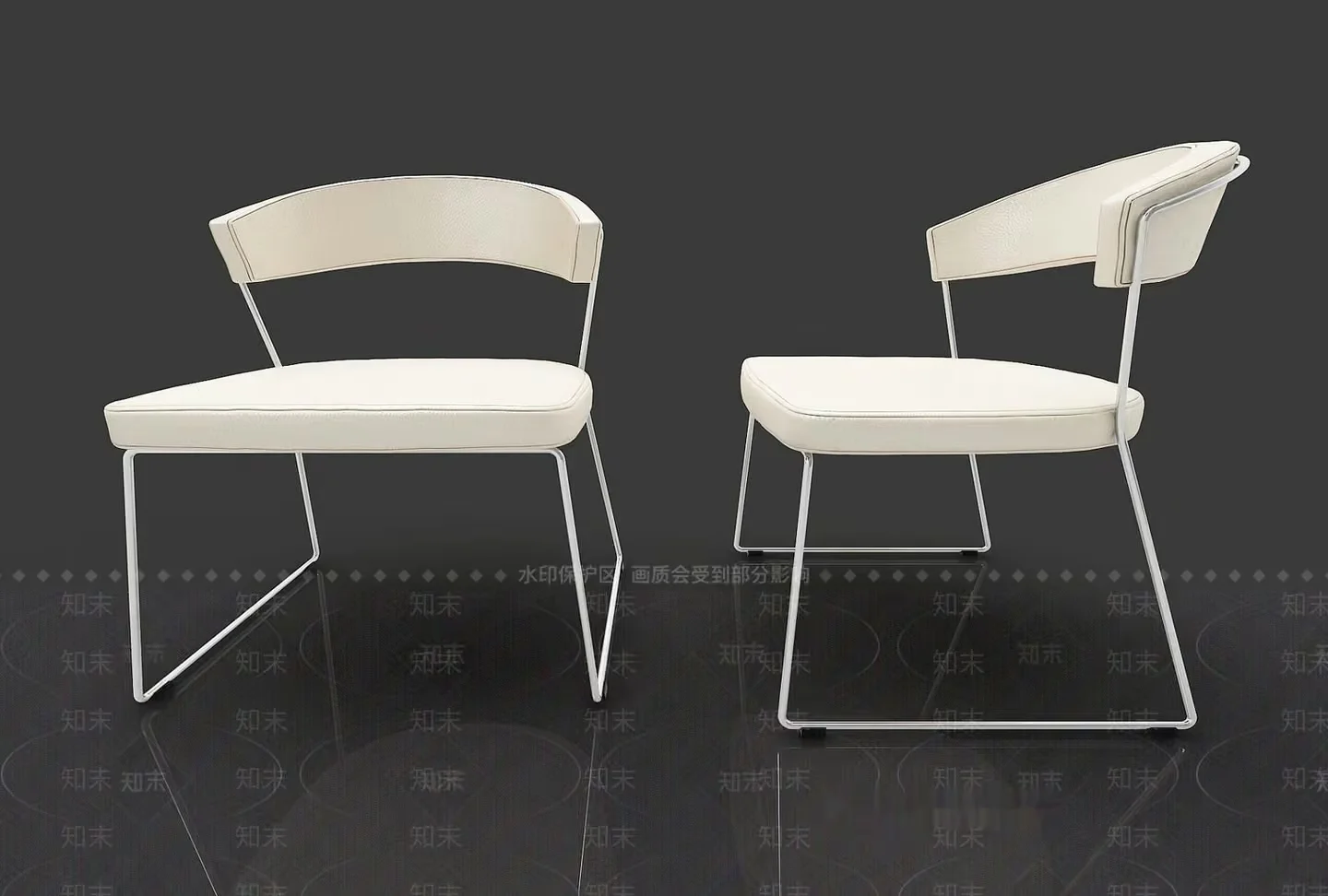 White Chairs 3D Model – 10595 – VRAY Render