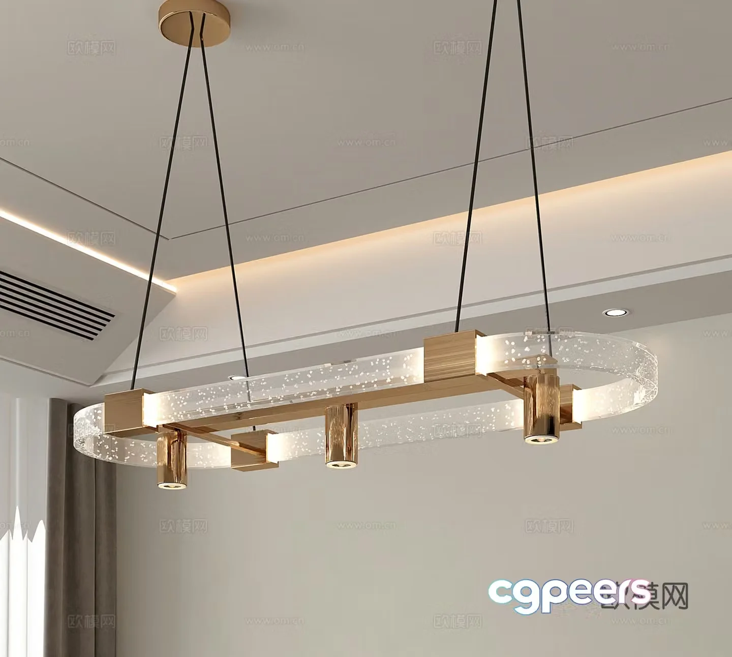 Italian crystal chandelier Restaurant chandelier 3d model