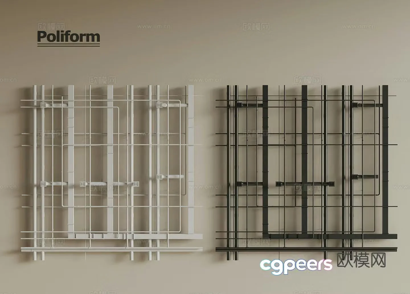 Industrial pipeline ceiling 3D model