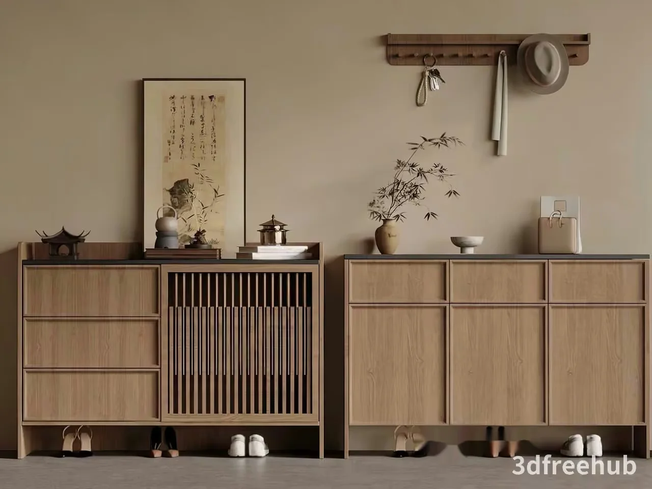 Wooden Dresser 3D Model – 21216 – VRAY Render