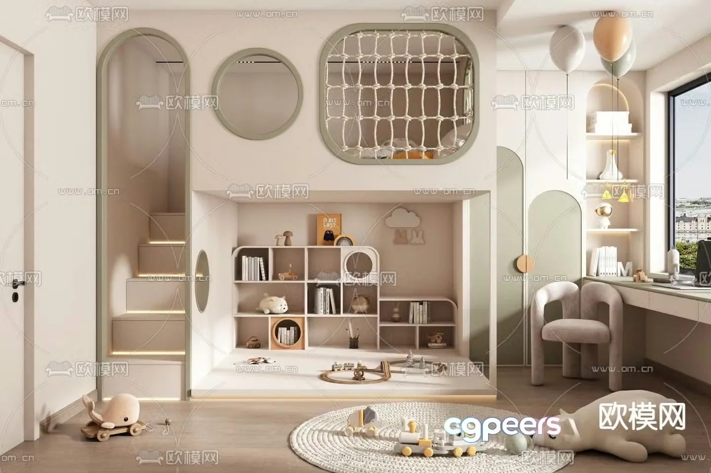 Modern children’s room children’s room bedroom 3d model
