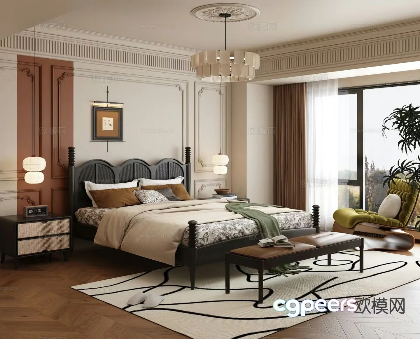French bedroom master bedroom 3d model