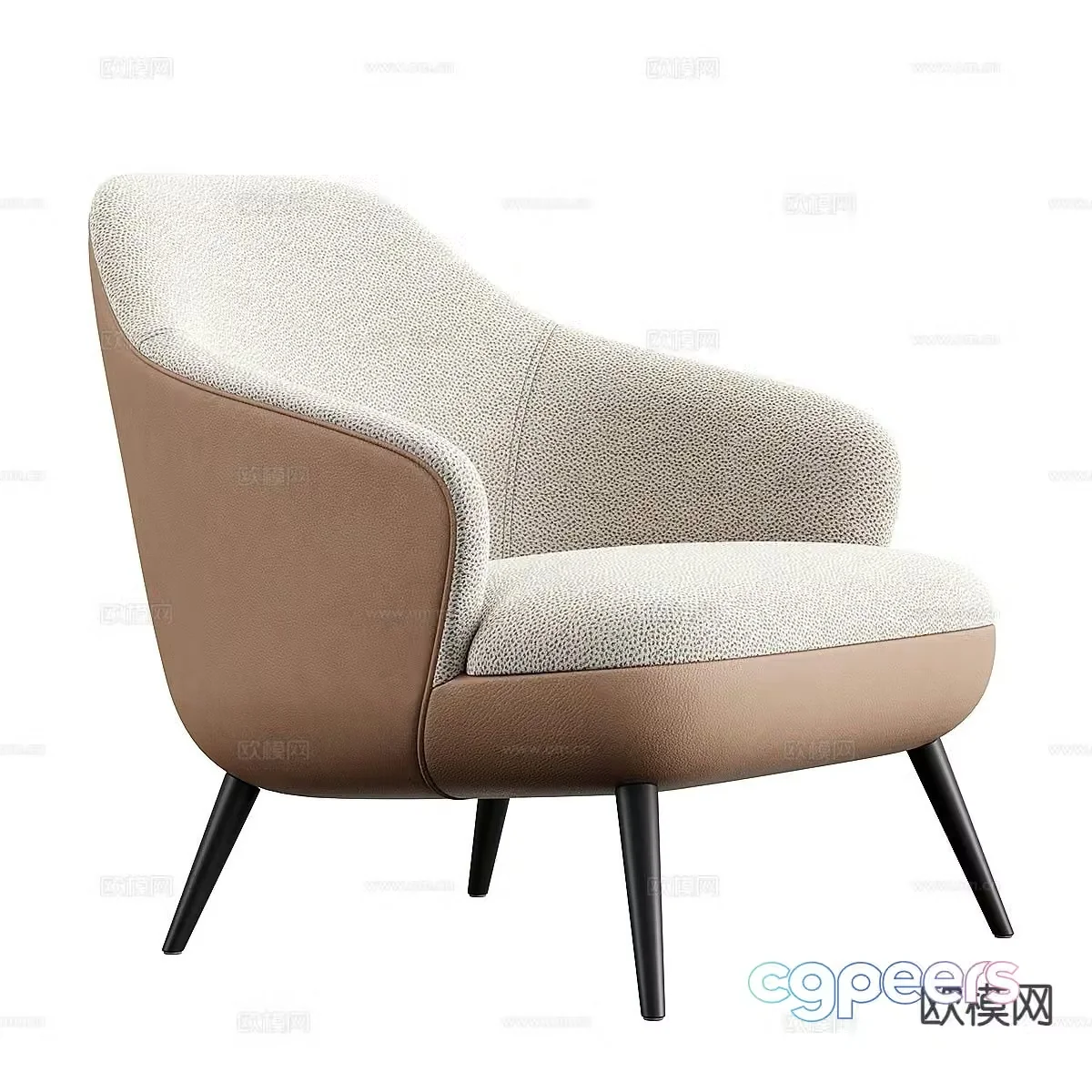 Italian style chair leisure chair 3d model