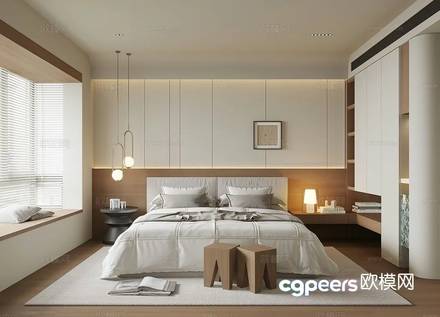 Modern home bedroom master bedroom 3d model