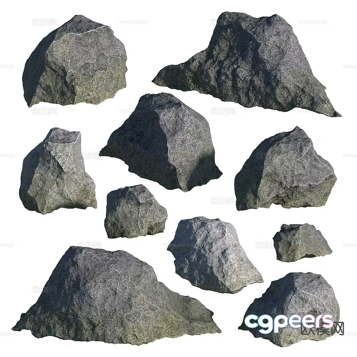 modern stone rough stone landscape stone 3d model