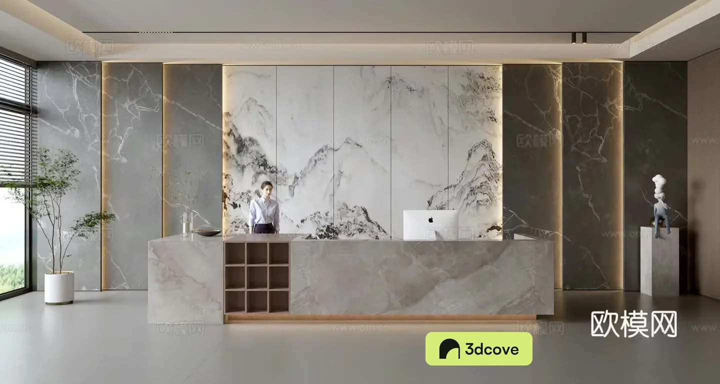 Modern company front desk reception area bar reception desk service desk company front desk background