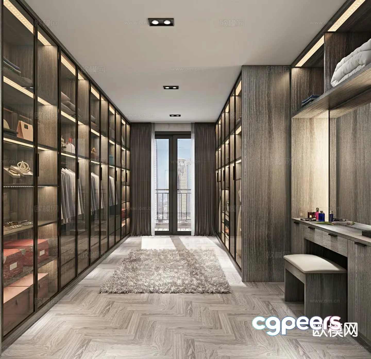 Light luxury cloakroom 3D model