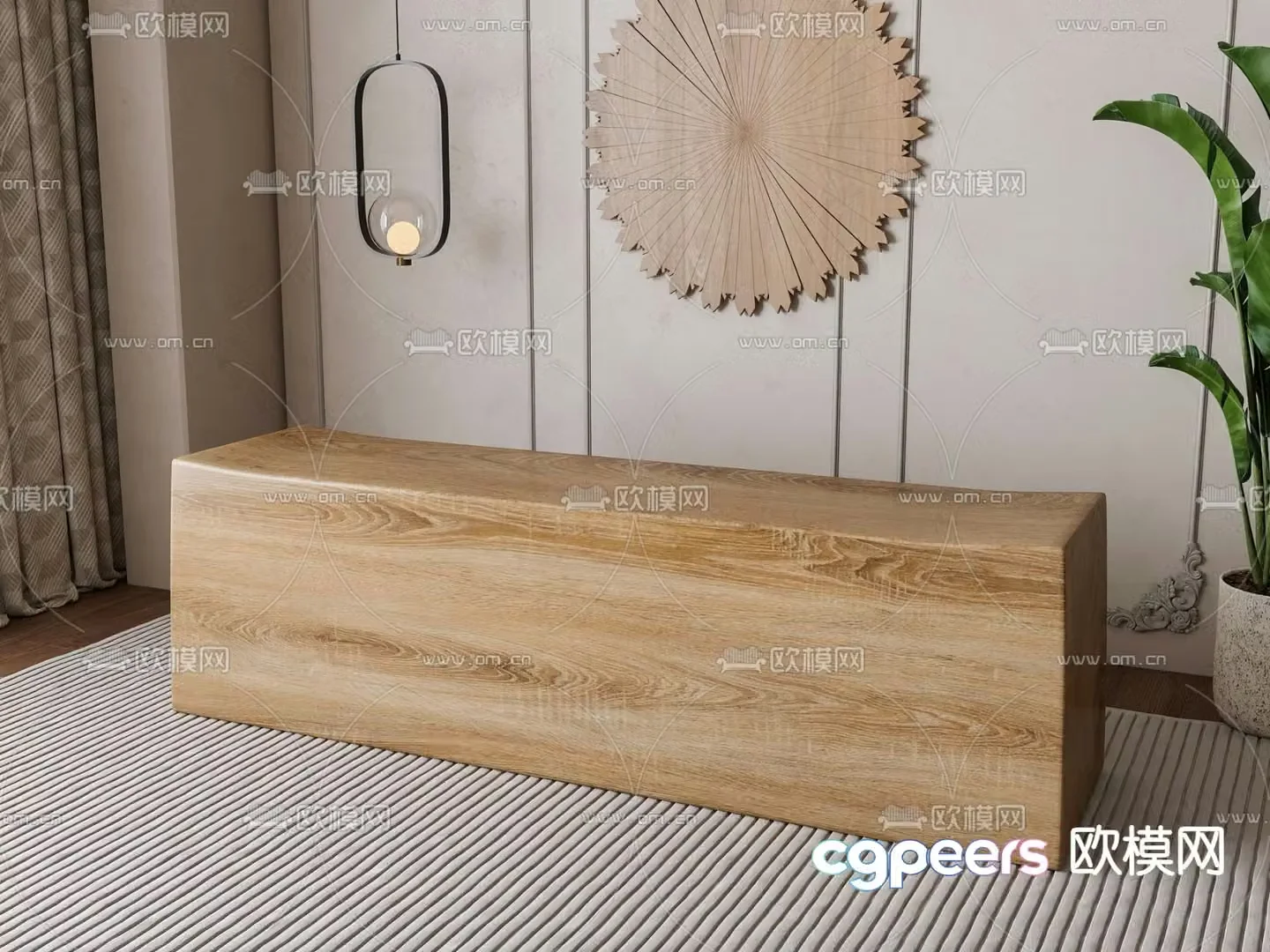 Wabi-sabi bench 3d model