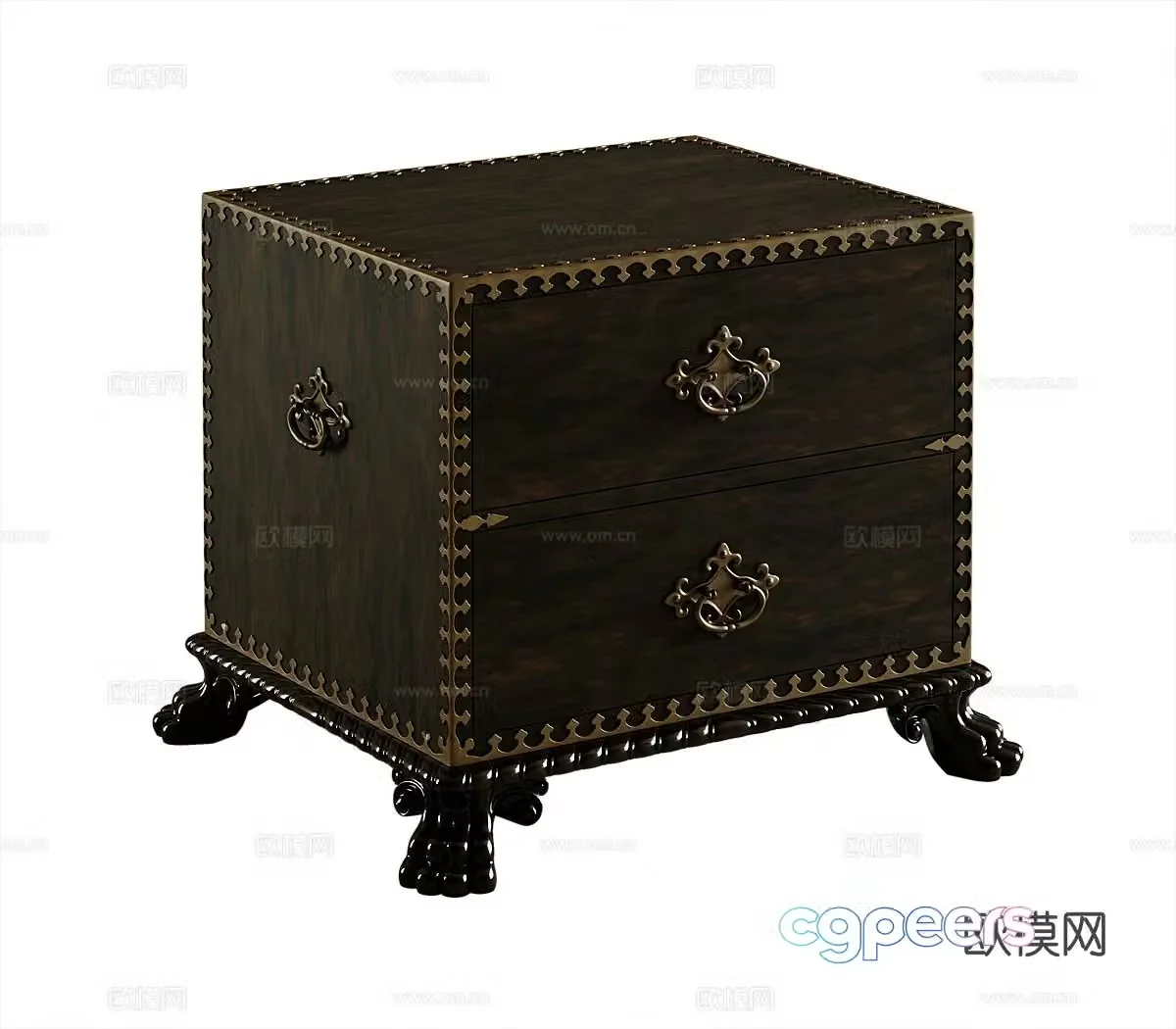 American bedside table 3d model