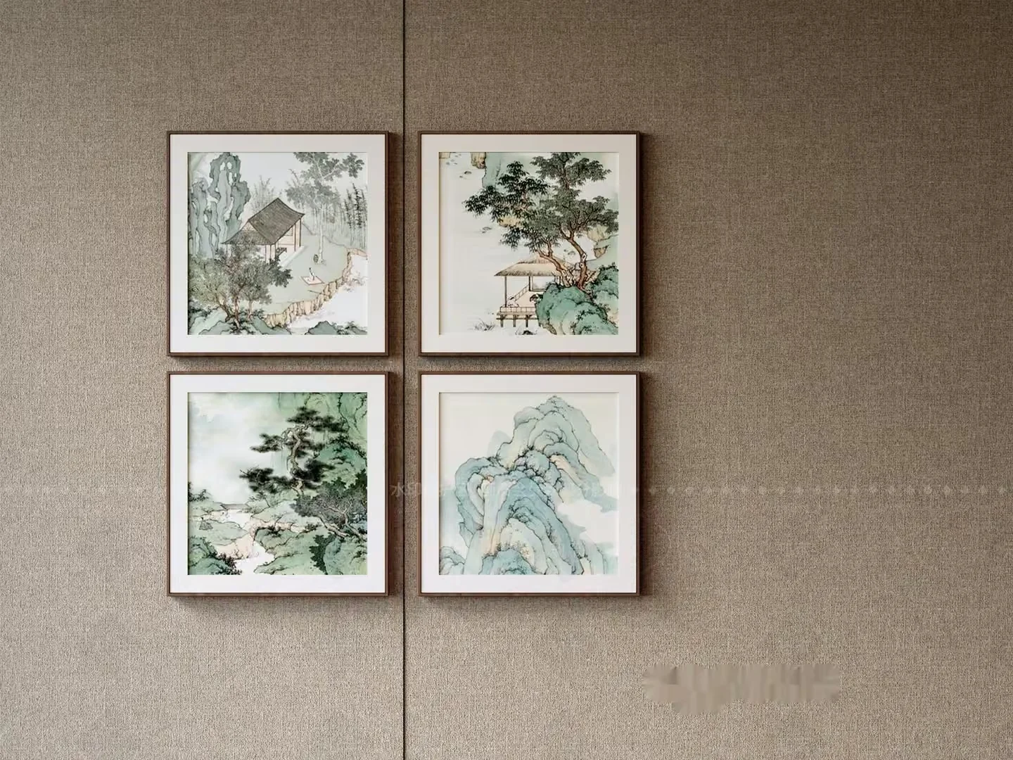 Four Framed Paintings On A Wall 3D Model – 22552 – VRAY Render