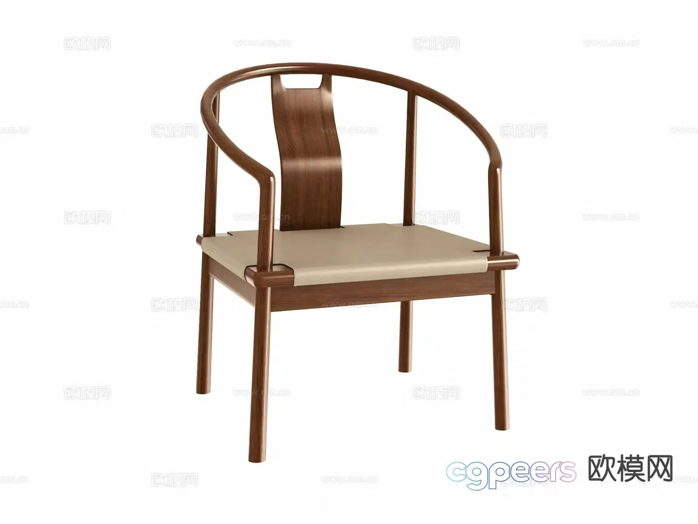 New Chinese style chair arm chair leisure chair 3d model