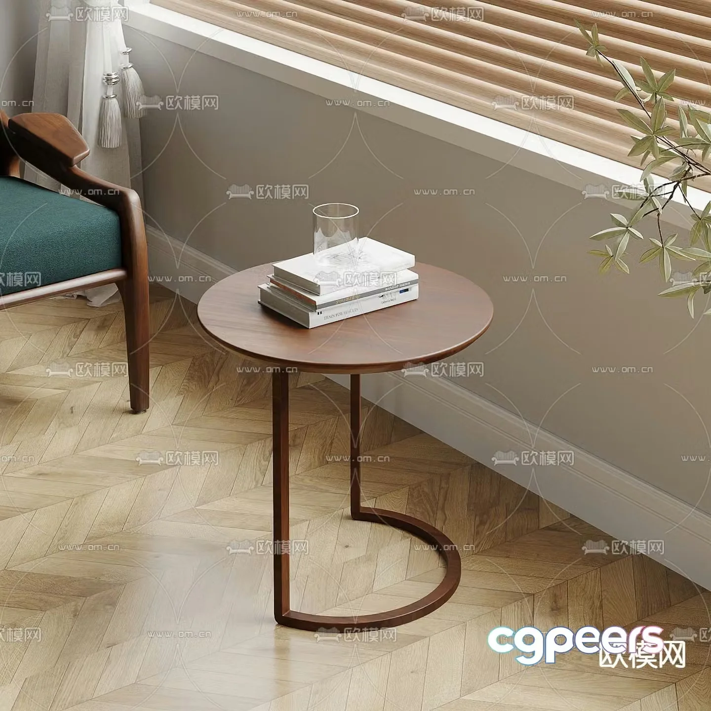 Round table side table angle table 3D model