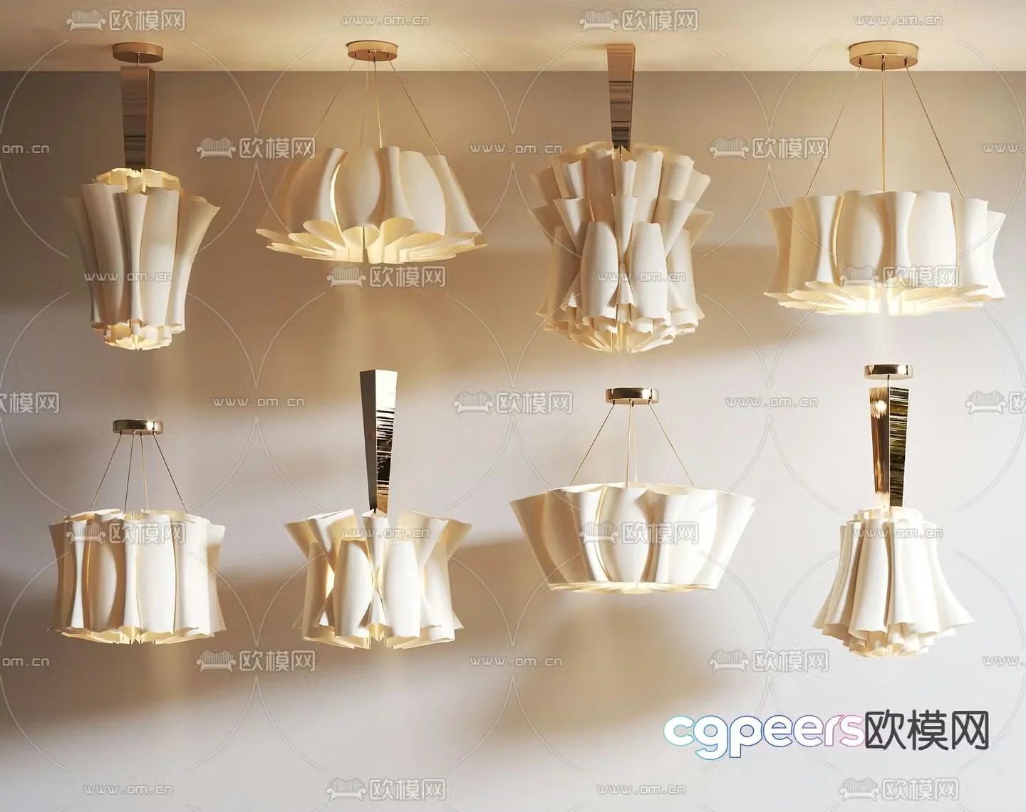 French chandeliers hall chandeliers lace chandeliers 3d model