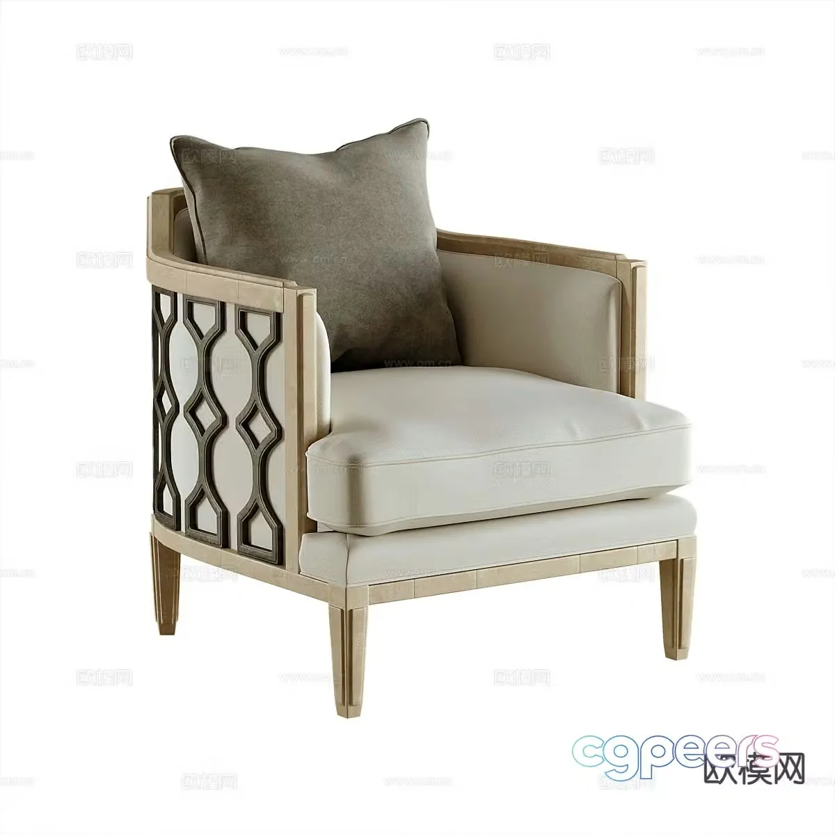 American sofa chair single sofa 3d model