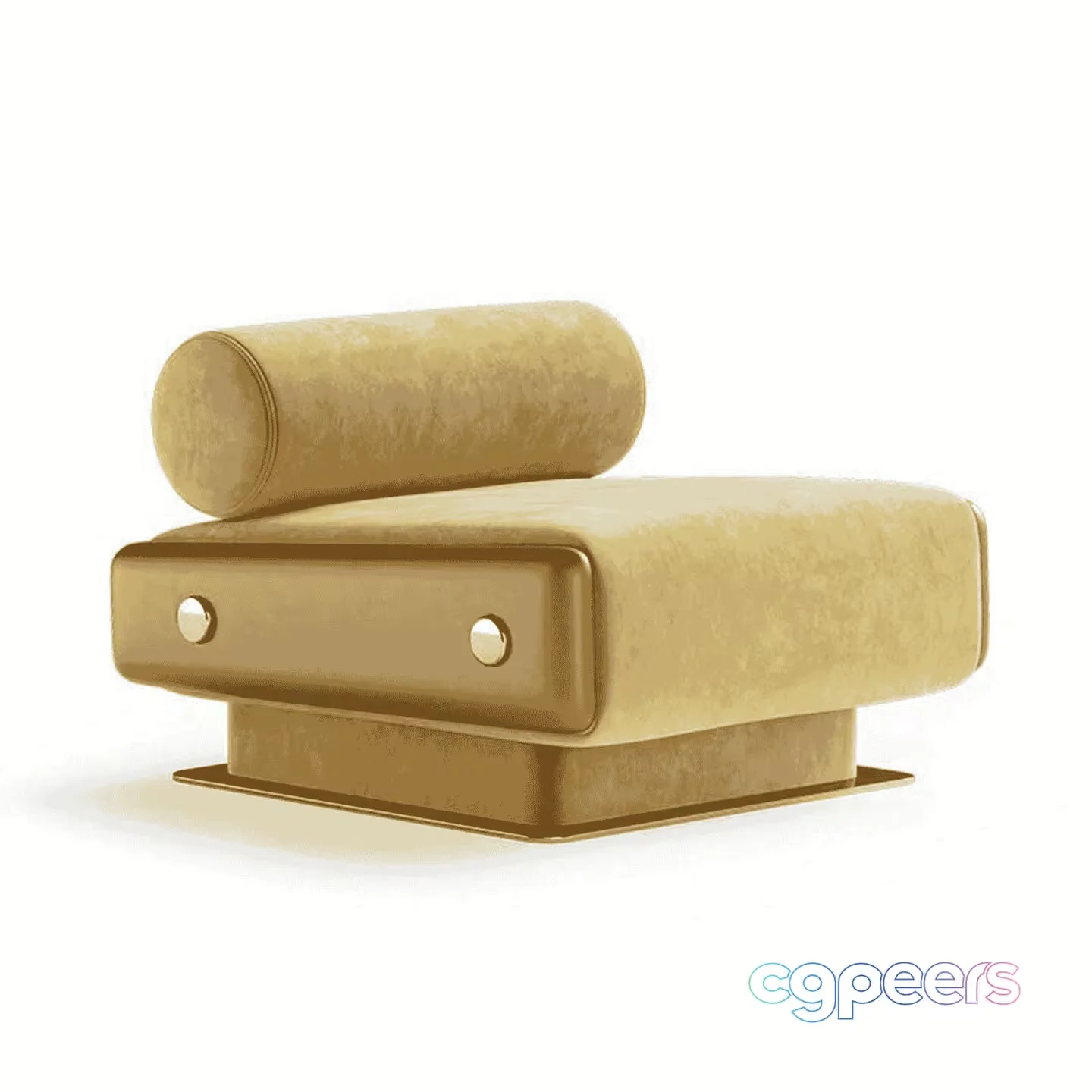 Gold Armchair 3D Model – 17752 – VRAY Render