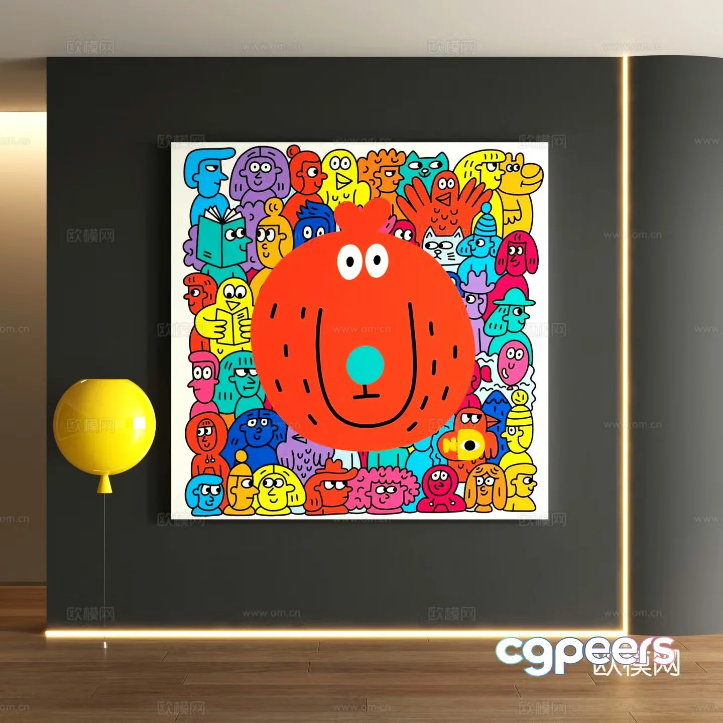 Dopamine decorative painting 3d model
