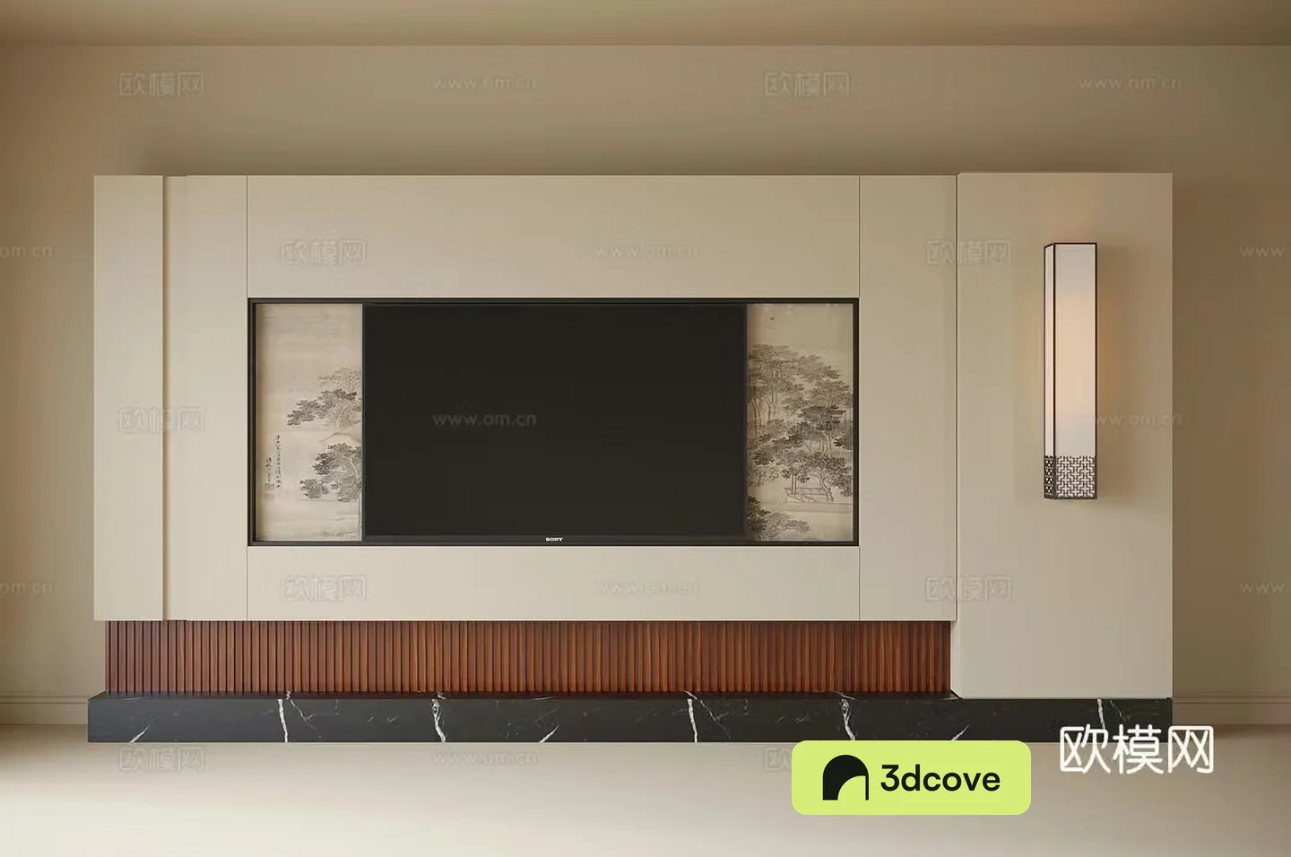 New Chinese TV background wall TV wall