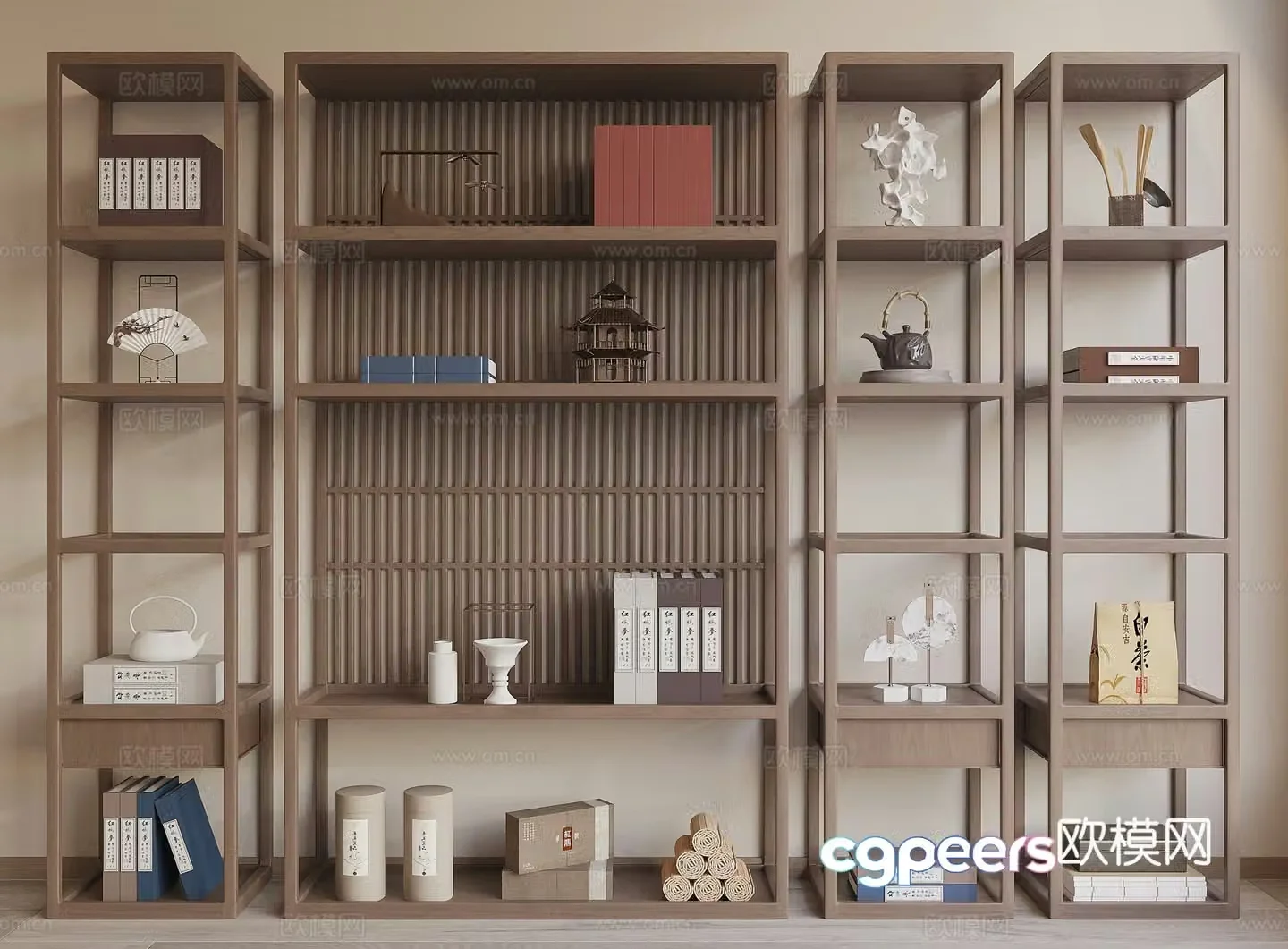 New Chinese style 3D model of Bo Gu shelf