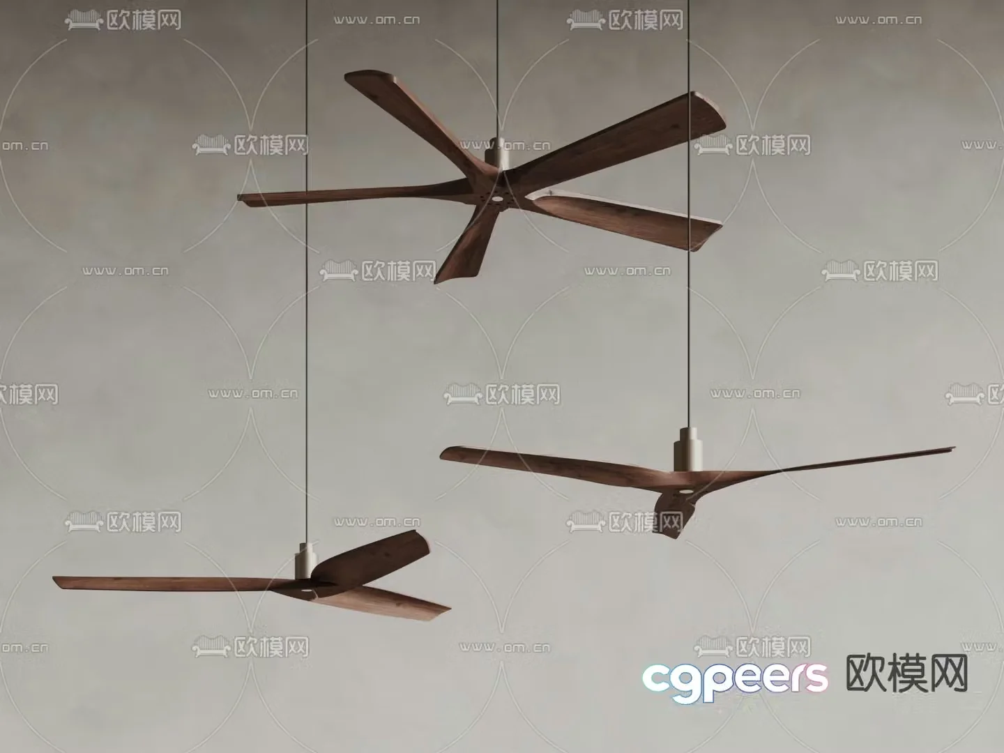 West Elm medieval style ceiling fan lamp fan lamp 3d model