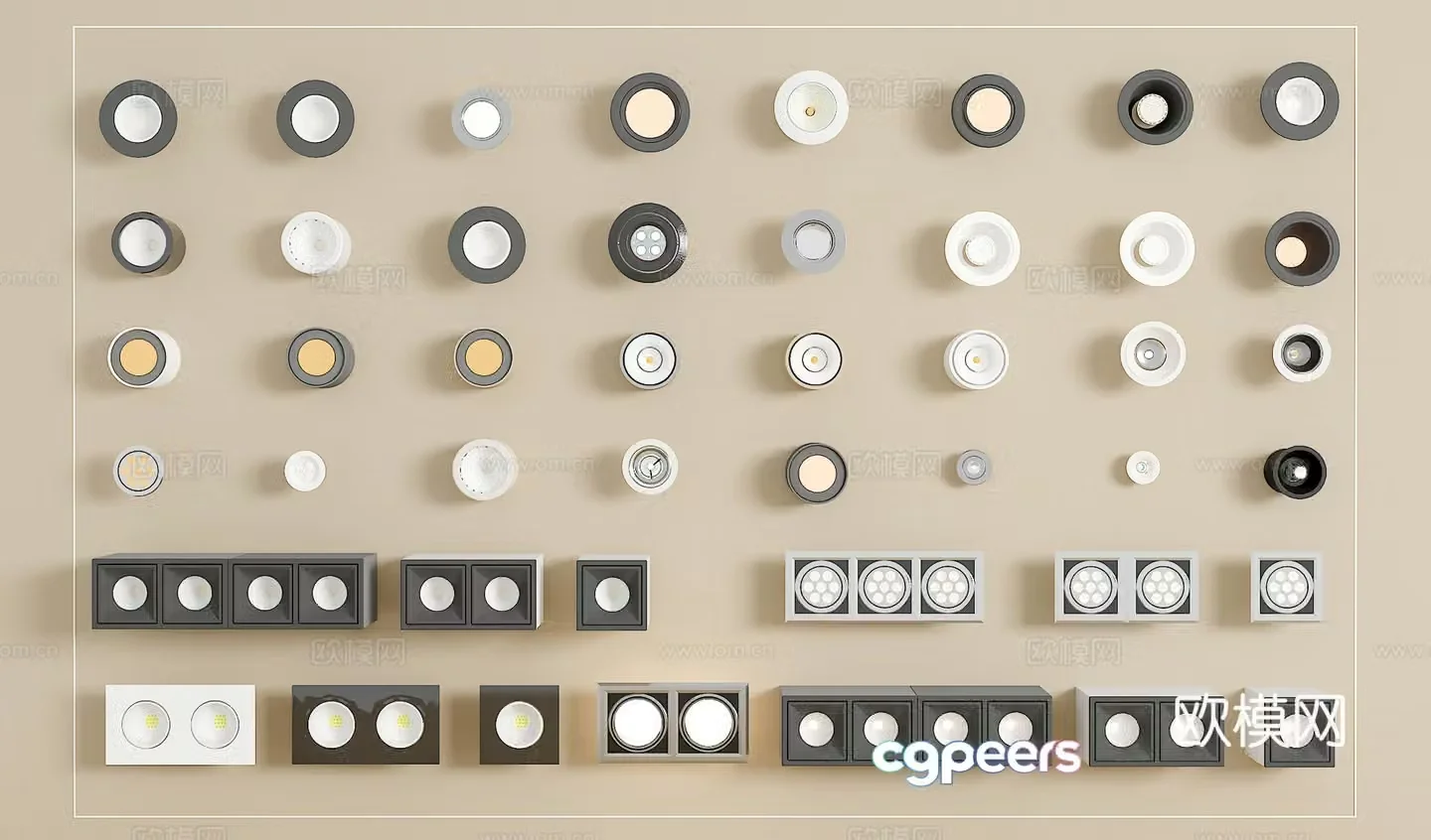 Track spotlight downlight linear lamp embedded downlight magnetic spotlight 3D model