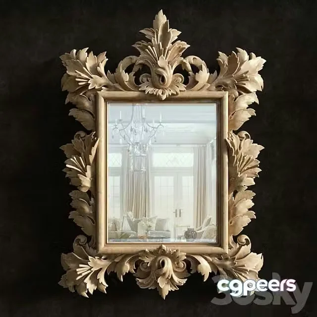 3ds Max Free – Carved mirror