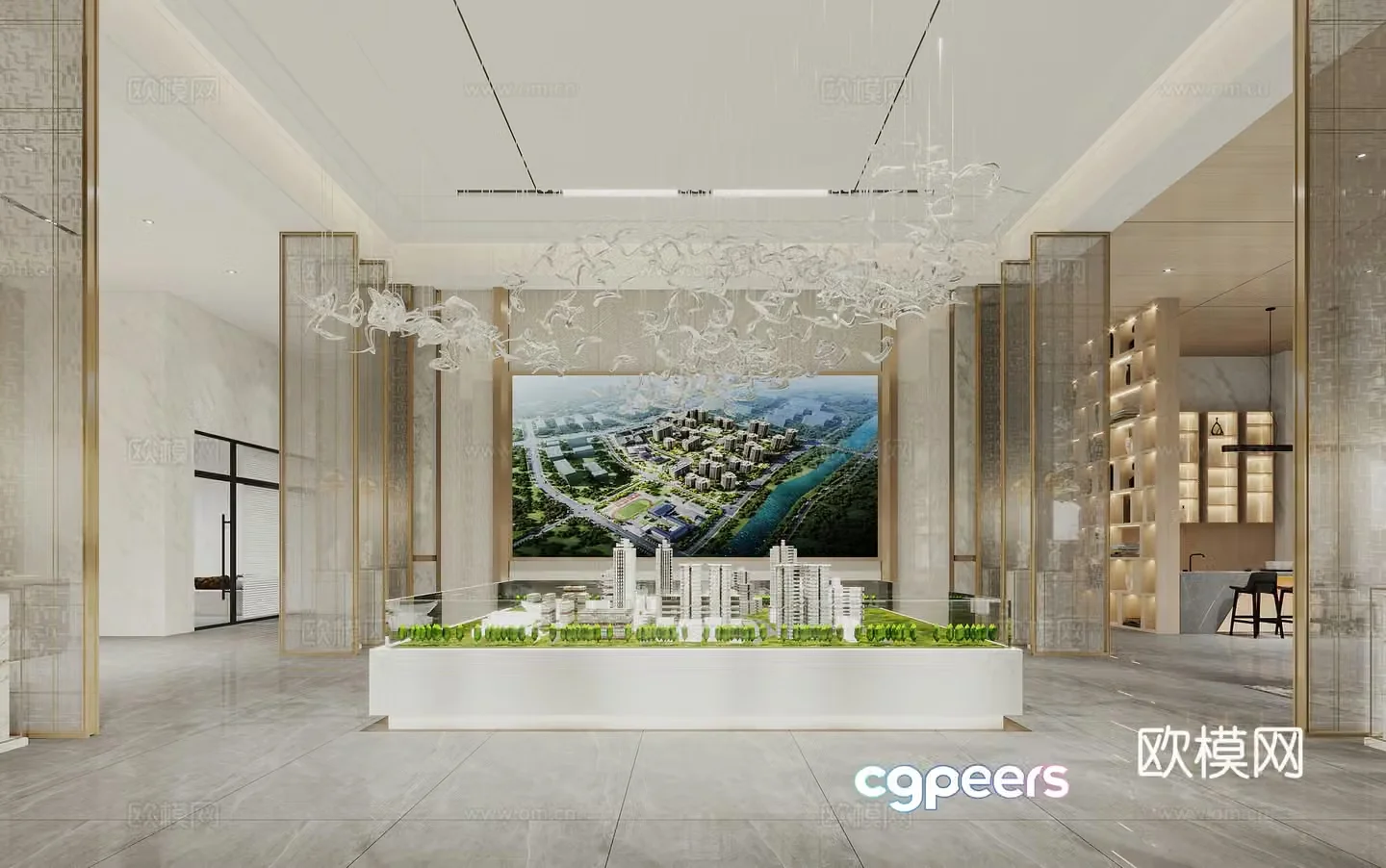 Modern sales office 3D model