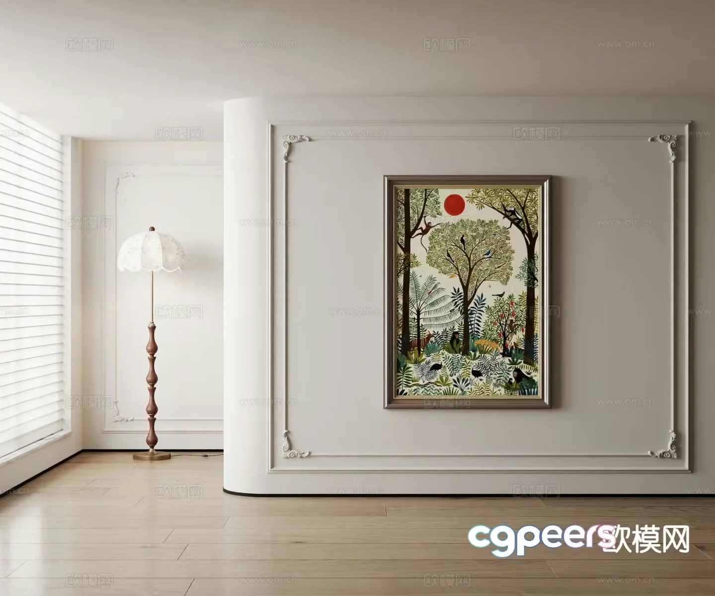 American decorative painting cartoon hanging painting 3d model