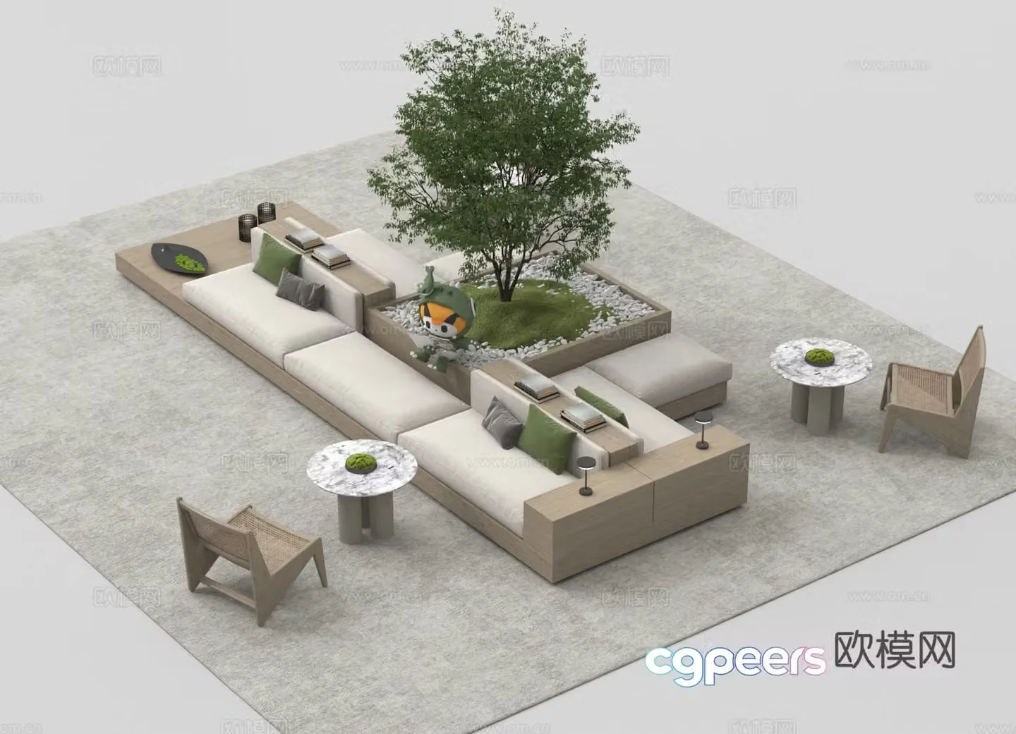 Lobby sofa Office sofa Box sofa 3d model