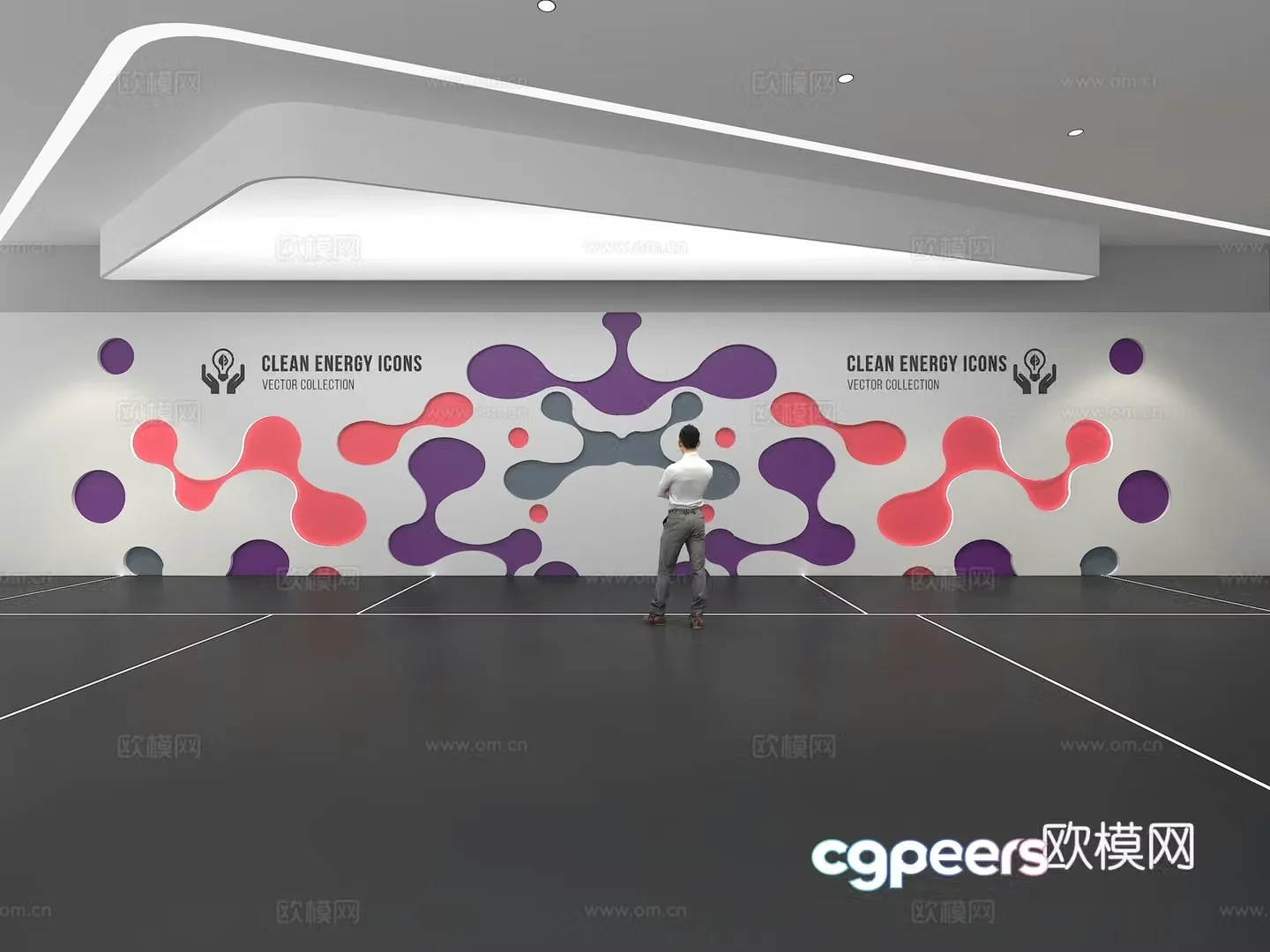 Cultural wall Corporate culture wall Education Theme wall Exhibition hall Campus culture Corridor 3D model