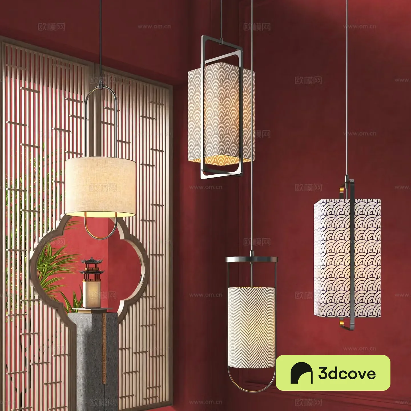 New Chinese chandelier combination
