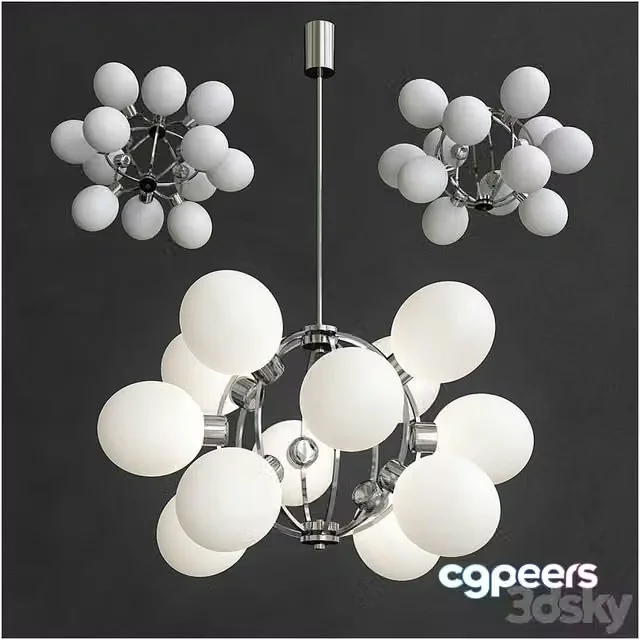 3ds Max Free – Space Age Sputnik Lamp 12