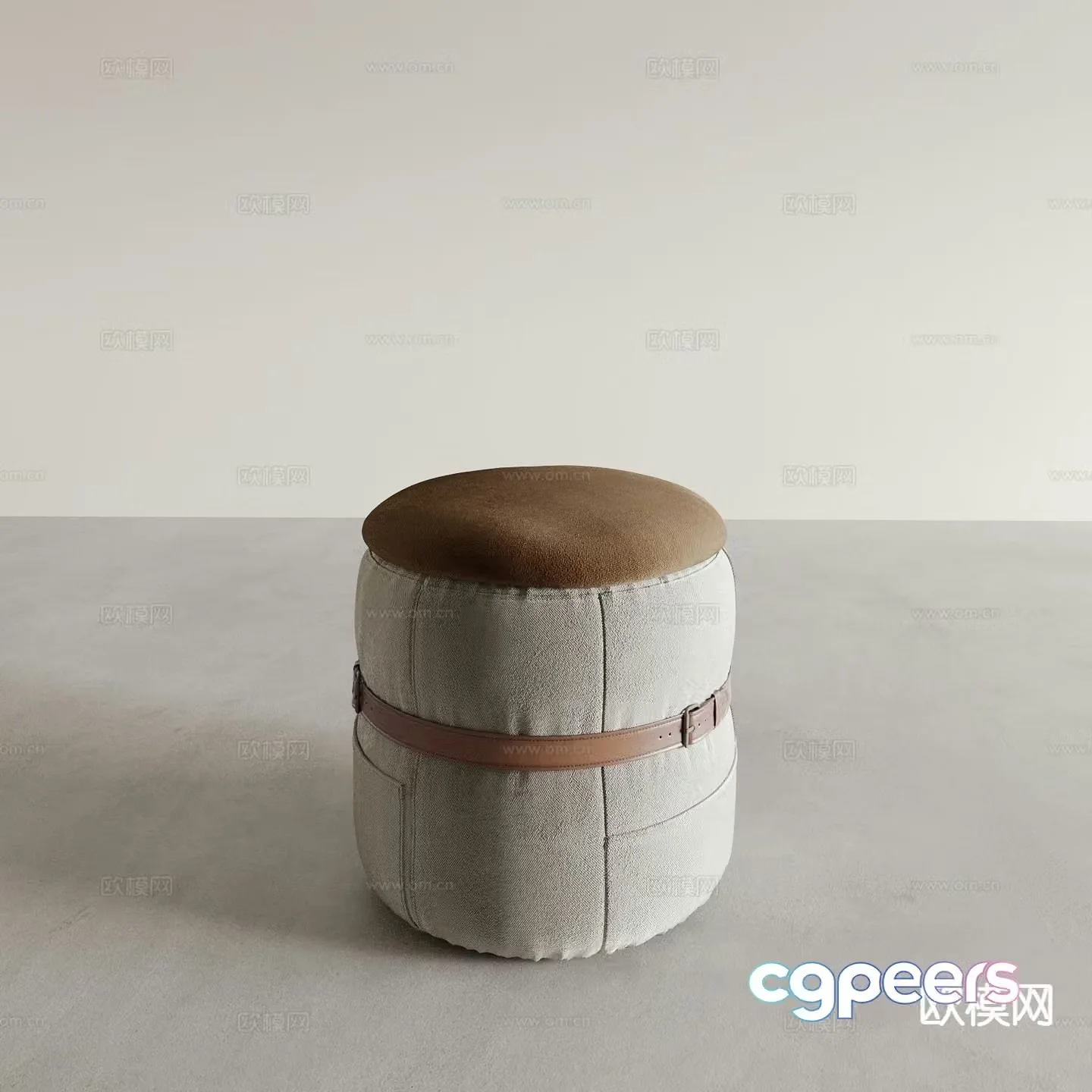Modern round stool sofa stool shoe changing stool 3D model