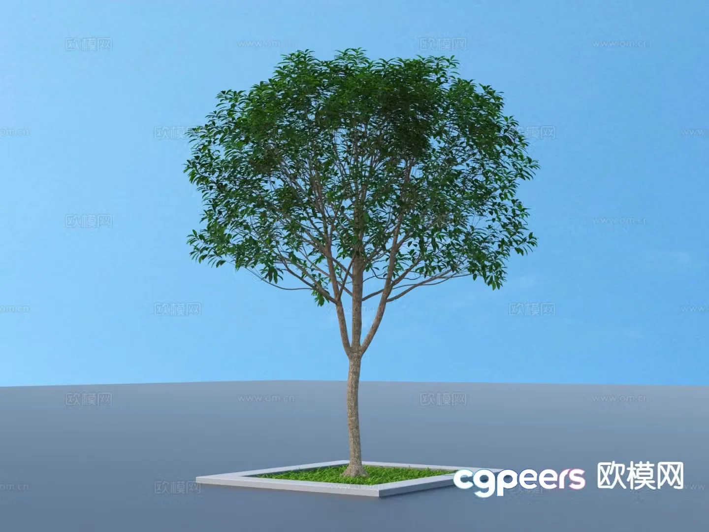 Tree Pond Landscape Sketch 3D Model