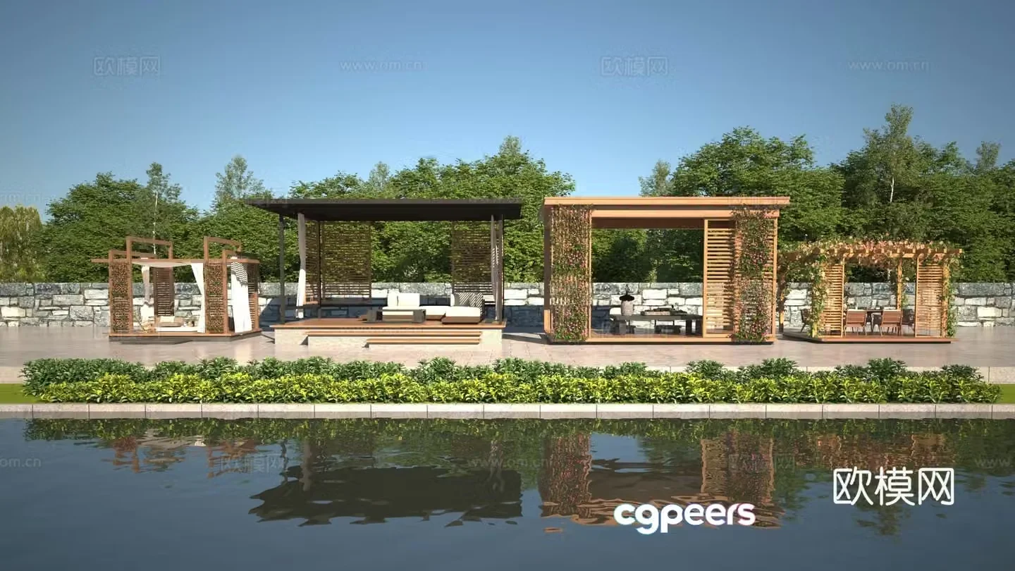 Modern pavilion 3d model