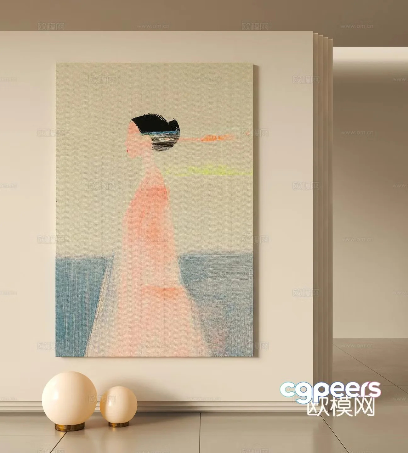Modern decorative hanging painting 3d model