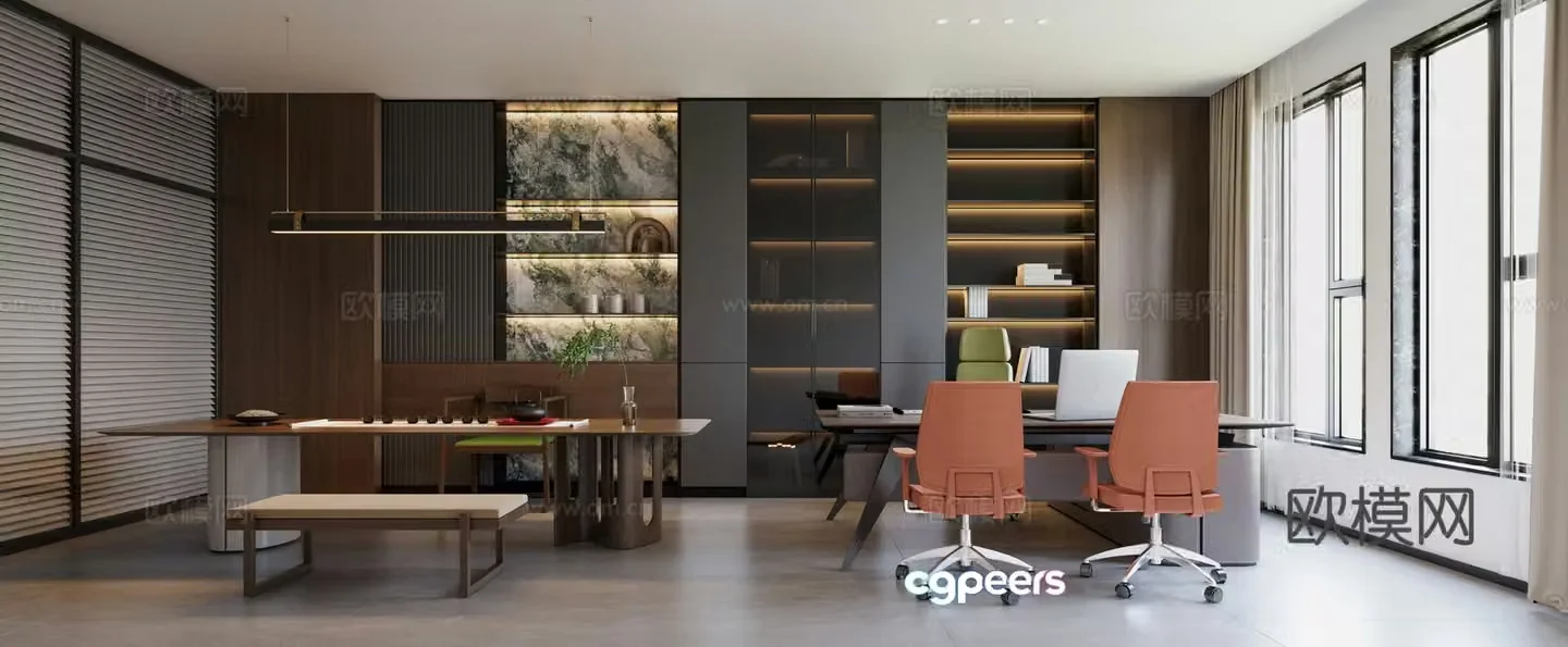 Modern Italian Tea Room Office 3D Model